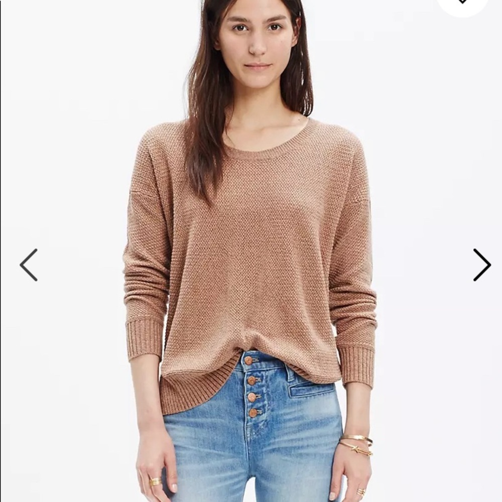Madewell green cotton knit sweater size XS